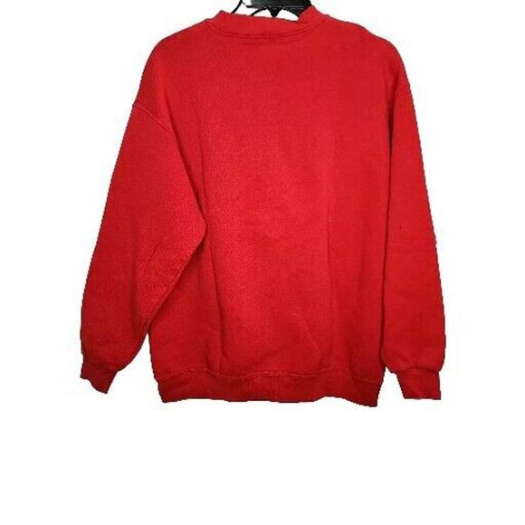 VINTAGE 90's WALT DISNEY WORLD MICKEY MOUSE EMBOSSED RED SWEATSHIRT - SIZE L - Picture 2 of 6